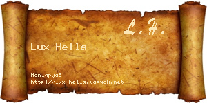 Lux Hella névjegykártya