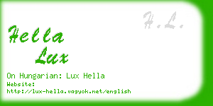 hella lux business card